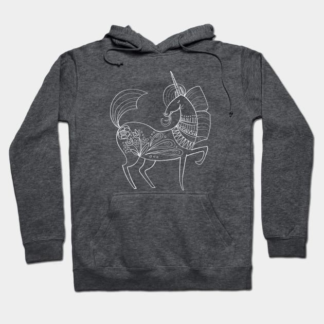 Unicorn Outline - White Hoodie by Bittersweet & Bewitching